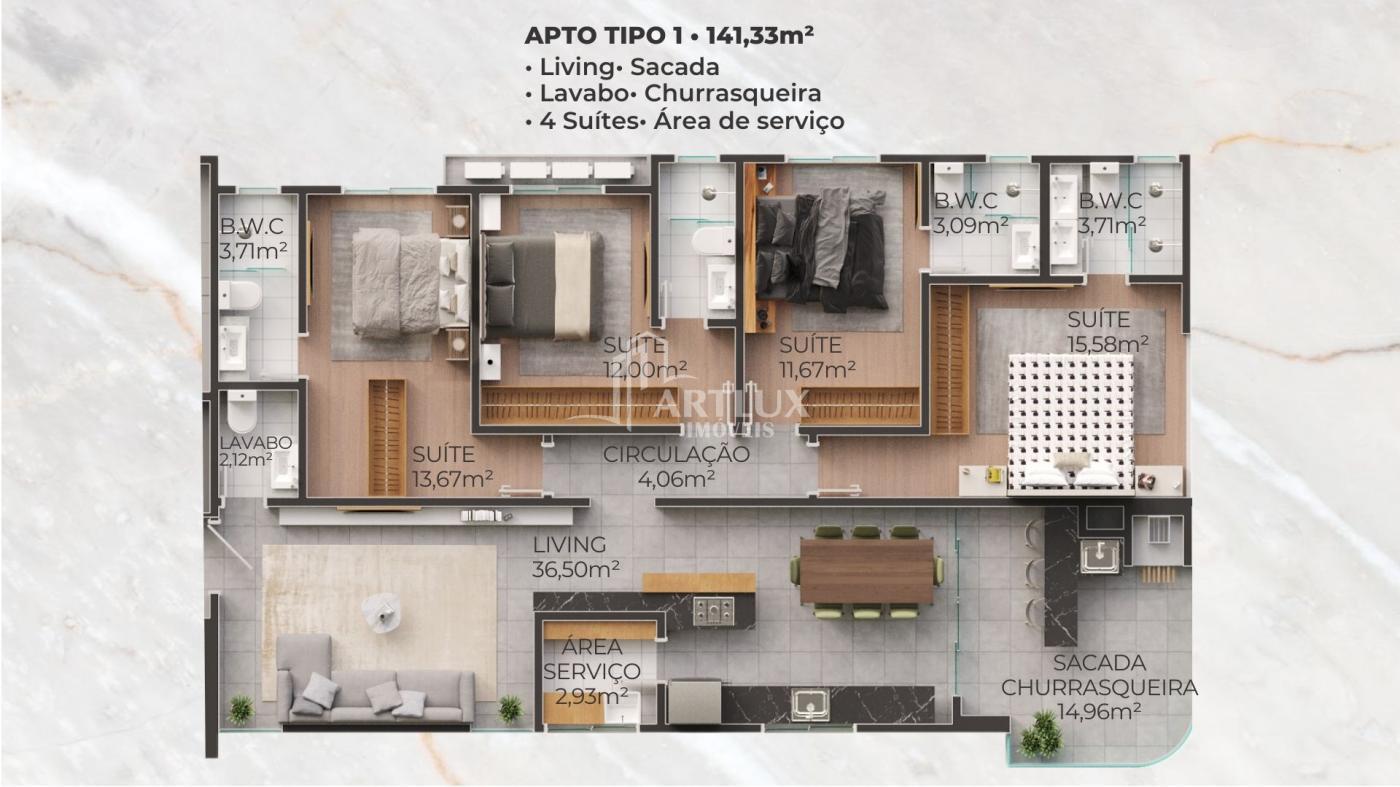 Apartamento, 4 quartos, 142 m² - Foto 23